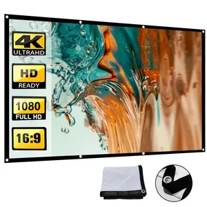 Multifunctional Dual-Sided Projection Screen, Easy Clean Portable Design, Soft Surface for Office Use, Full HD Resolution