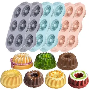 6pcs Non-Stick Round Cake Pan with Silicone Base & Flexible Bakeware Suitable for Cakes, Bread, Jellies, Pastries, Chocolate Molds - Heat-Resistant Durable Baking Molds for, for Baking, Jelly Mold, Cake Tool outdoorfun