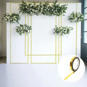 100 Yds 3/4" Gold Metallic Film Tape Adhesive, DIY Floral Wrap Craft Decor Tape - Polyester with Acrylic
