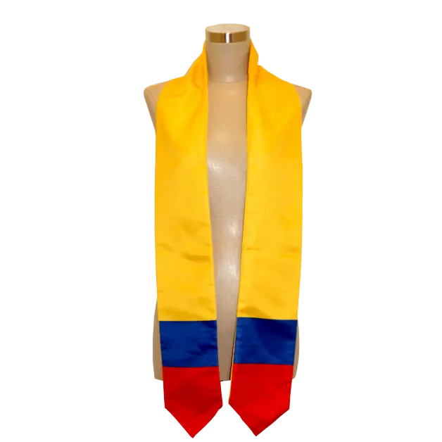 Colombia Flag Graduation Stole, Sash, Cultural heritage stole, Heirloom quality Sash