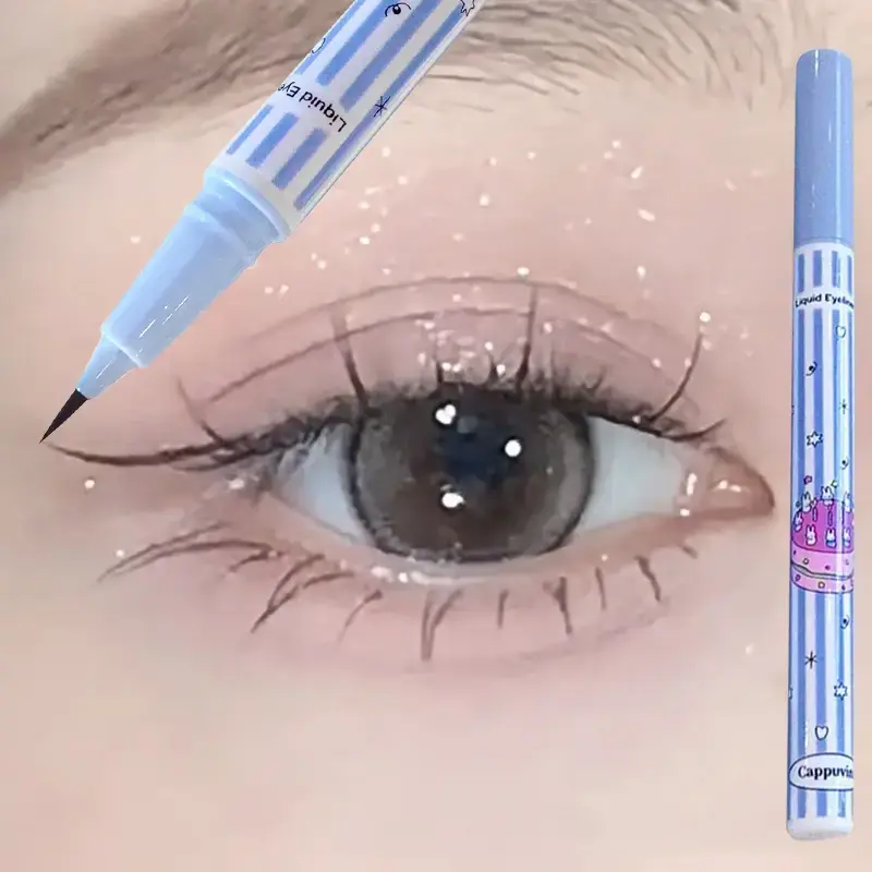 Waterproof Quick Dry Liquid Eyeliner Pen Ultra-fine Black Brown Pink Lasting Lying Silkworm Eyeliner Pencil Beauty Eyes Makeup