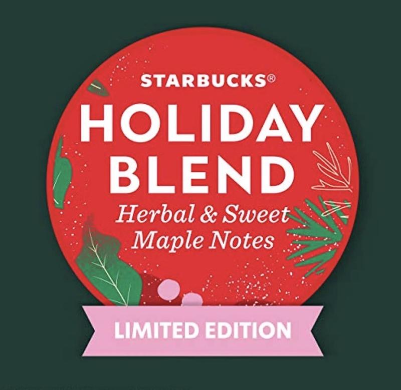 Starbucks K-Cup Coffee Pods Holiday Blend Pack of 20 Medium Roast Maple & Herbs Flavor Compatible with Keurig Machines Festive Flavor