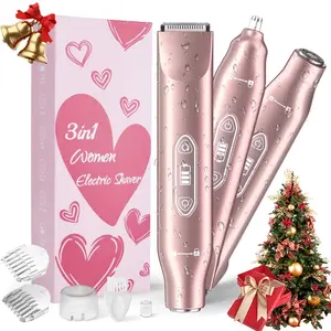 3-in-1 Women's Electric Bikini Trimmer & Body Hair Remover Dual-head ceramic blades Pain-free wet/dry use Quickly smooths face and body Wireless USB fast charging Usb Rechargeable Trimmer Gift