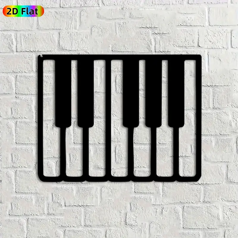 1pc Piano Keyboard Metal Wall Art Piano Keyboard Statue Mural, Ideal Gift for Christmas, New Year, Music Enthusiasts, Rust-Resistant Metal Wall Decor Wall Sculptures, Perfect for Home Wall & Garden Fence Music Lovers