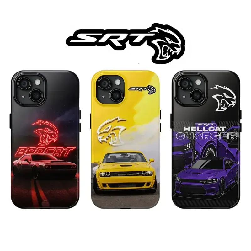 Tough Phone Case, Dodge Challenger SRT Cell Phone, Case For Fan, IP 15 14 13 12 11 Pro Max Plus X Accessories Protection