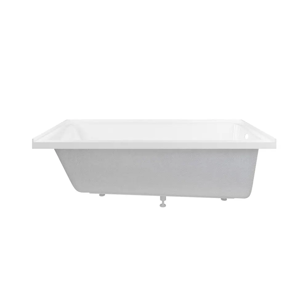 Voltaire 72 x 36 Right Drain Soaking Alcove Bathtub in Glossy White with Integrated Armrest