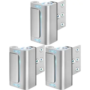 Door Lock 3 Pack Metal Door Reinforcement Lock for  Safety Top Front Door  Proof Safety Lock Defend High  Door Locks Latch Withstand 800lbs for Inside Swing Door Chain