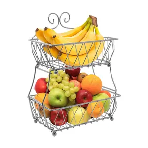 Sorbus 2 Tier Wire Fruit Basket