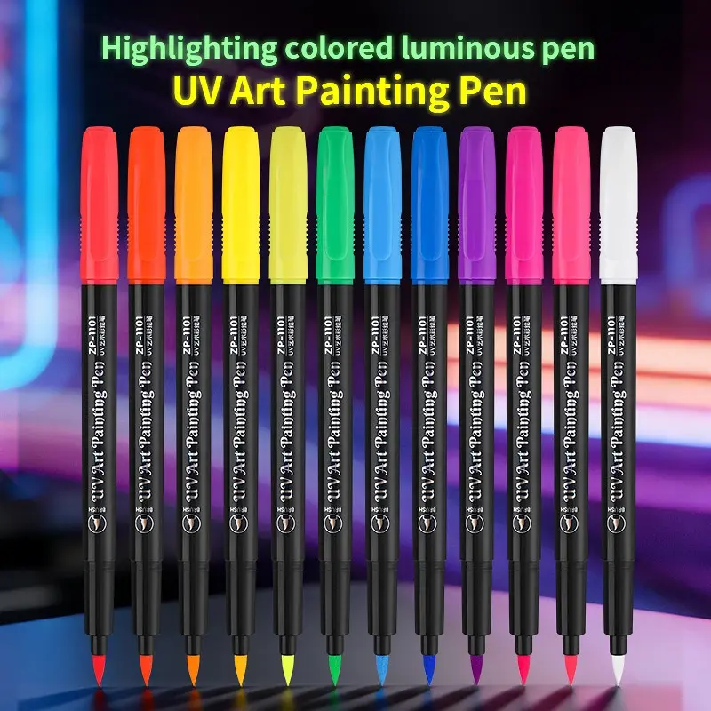 12 Color Double Line Outline Art Pen, DIY Graffiti Marker Pen, Highlighter for Scrapbook, Diary, Poster, Card Making