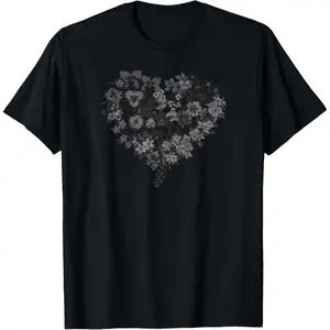 Floral Heart Wildflower Graphic T-Shirt - Aesthetic Flower Tee