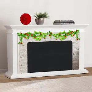 Fireplace Cover, Draft Stopper for Brick Fireplace, Fireplace Flue Blocker, Indoor Fireplace Blanket for Heat Loss, Winter and Summer, Black, 38x26 Inches
