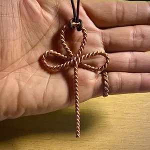 Infinity Ankh • Handwoven Tensor Copper Pendant ️