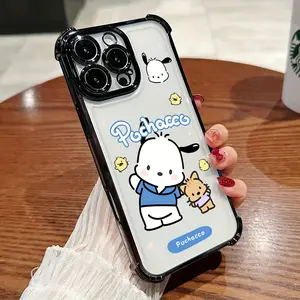 Pochaccos 1 Cute Phone Case for iPhone 17 16e 16 15 14 13 12 11 Mini Pro Max Air X XR Xsmax 8 7 Plus, Anti-Drop Transparent Soft Back Cover