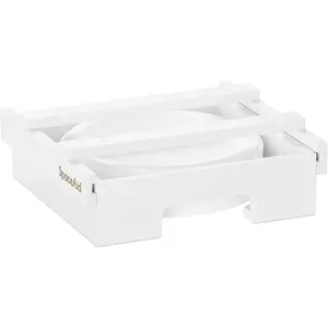 Spaceaid 9-Inch Paper Plate Dispenser (Need 10.2 Inches Deep Cabinet Space) under Cabinet Bamboo Plates Holder, Kitchen Vertical Dipensers Caddy, White SpaceAid