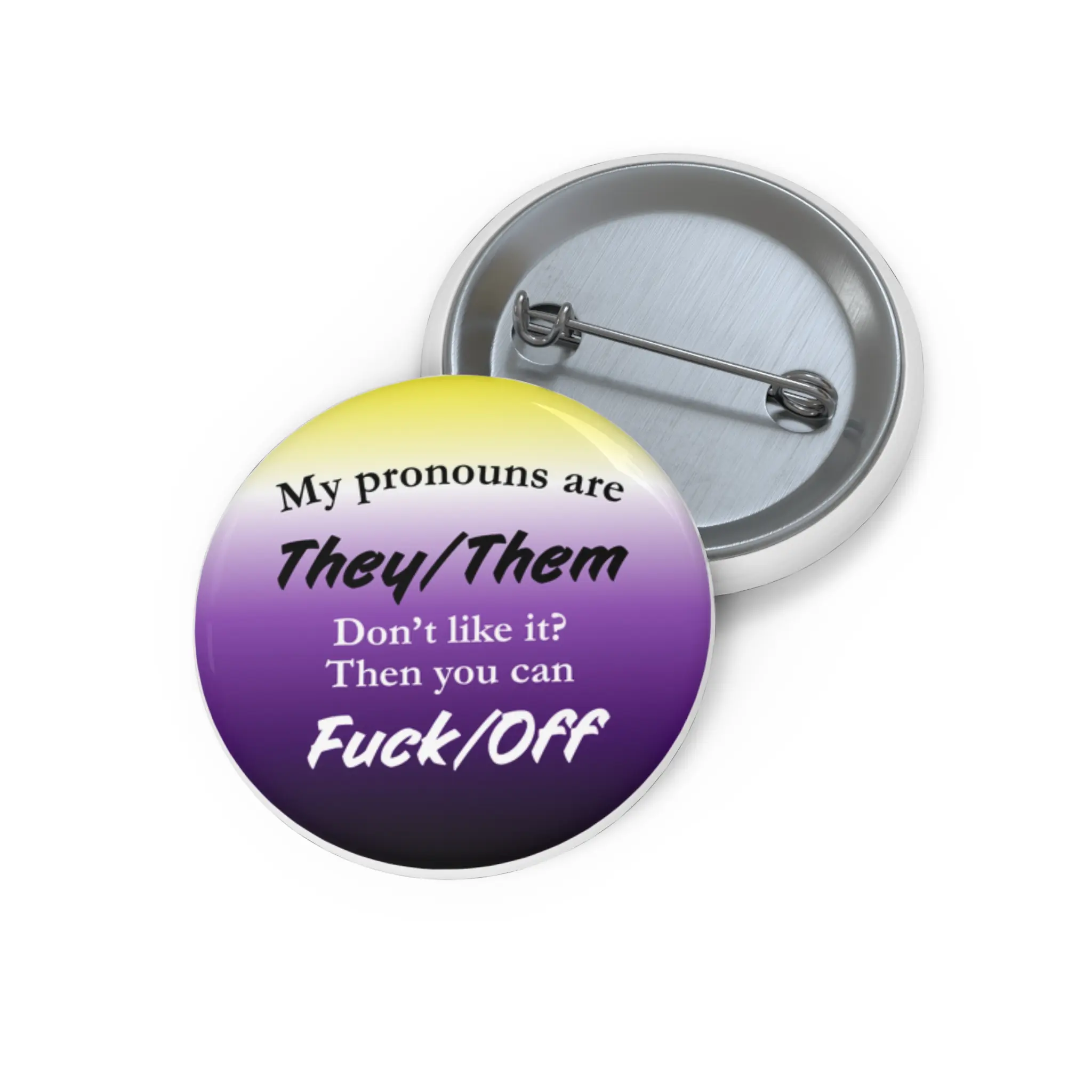 They/Them Pronouns Pin Buttons