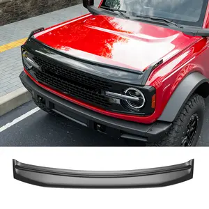 powoq Hood Deflector Compatible with 2021-2026 Ford Bronco 2/4 Door Hood Protector ABS Glossy Black Shield Replacement for 2021-2026 Ford Bronco Accessories