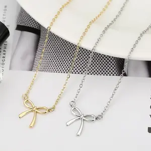 Belted necklace, exquisite necklace, sweet necklace, small bow pendant, braided necklace, fashionable accessory suitable for women, Mother's Day gift