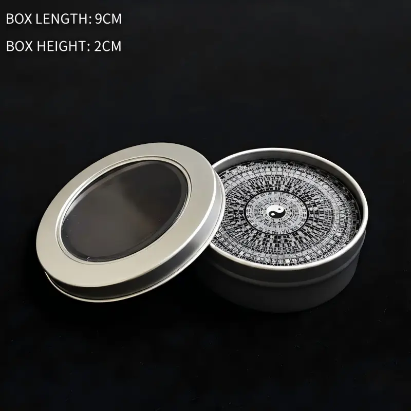 8 cm Rotatable Metal Taiji Feng Shui Fidget Spinner - Single Pack (1pc), Eastern-Inspired Stress-Relief Toy with Mini Bagua Ornament, Gift Iron Box, House Decoration, Easy to Carry, Durability