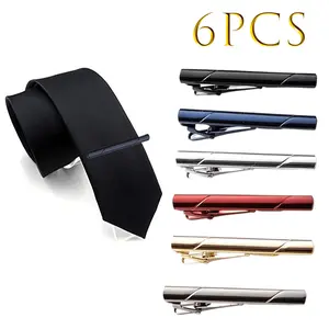 7Pcs Tie Clips for Men Tie Bar Clip and Cufflink Set for Regular Ties, Necktie Wedding Business Clips with Gift Box Perfect for Valentine's Day, Father's Day, Birthdays, Anniversaries, Graduations, Christmas, Weddings and Business Parties