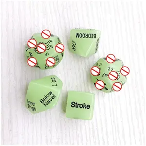 5 pieces of 12-sided romantic couple dice, perfect for date nights, an ideal Valentine's Day gift and wedding accessory, and an interactive game to enhance couple relationships.