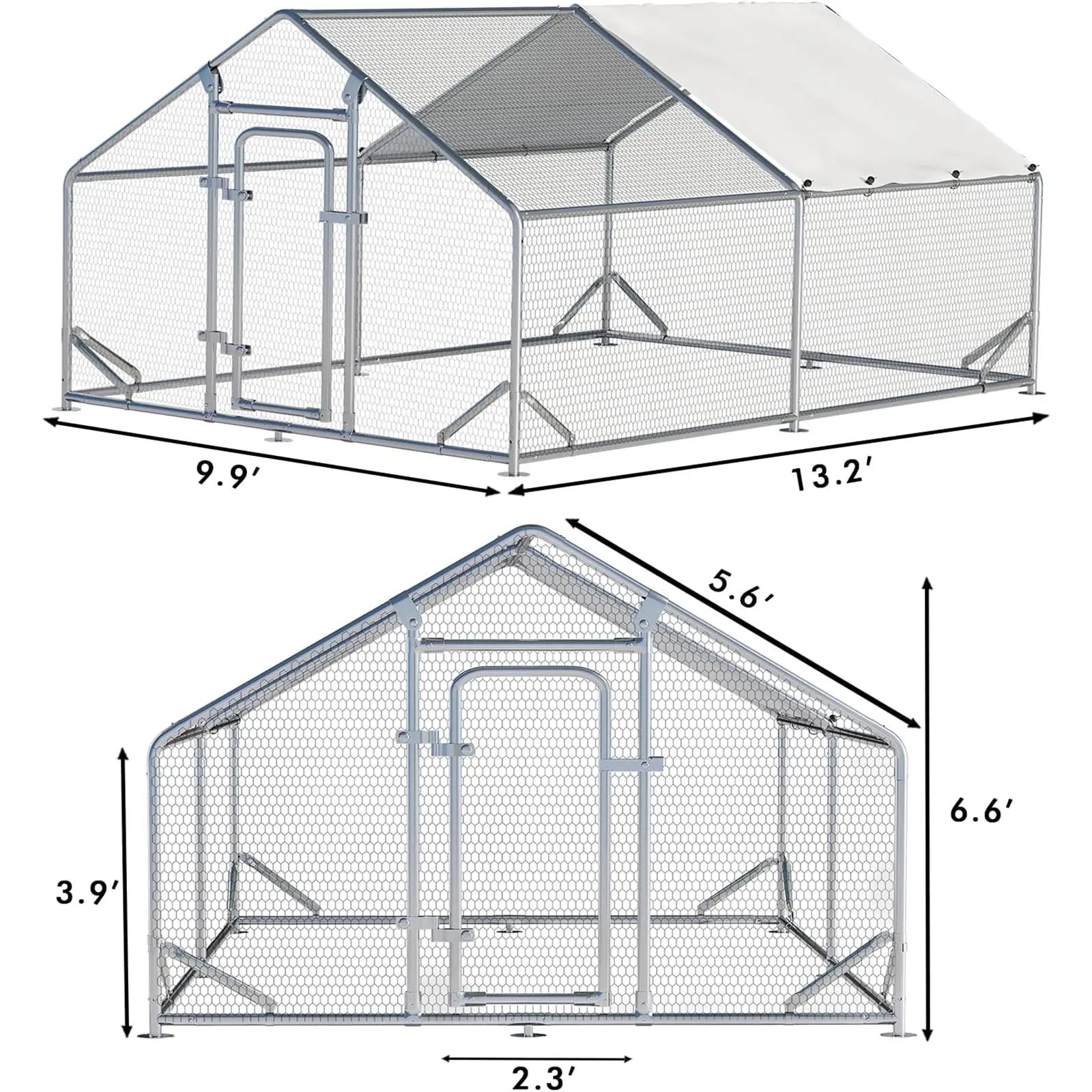 13.2’ L × 9.84’ W × 6.6’ H