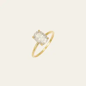The One Band, 1.5 CT Natural Moissanite Engagement Ring, Wedding Band, 14K Gold Vermeil Sterling Silver