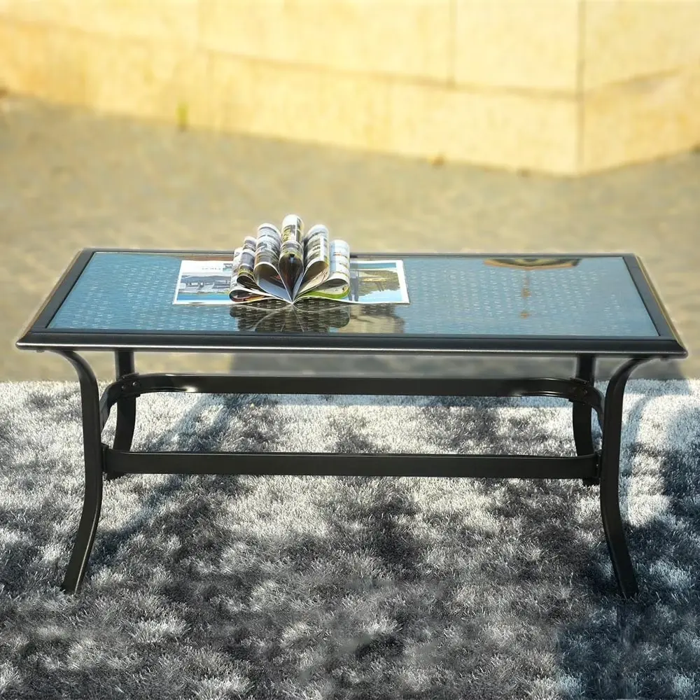 Direct Wicker PAS-2020-Table Direct Wicker Patio Garden Wicker H18.91' Table with Tempered Glass Top