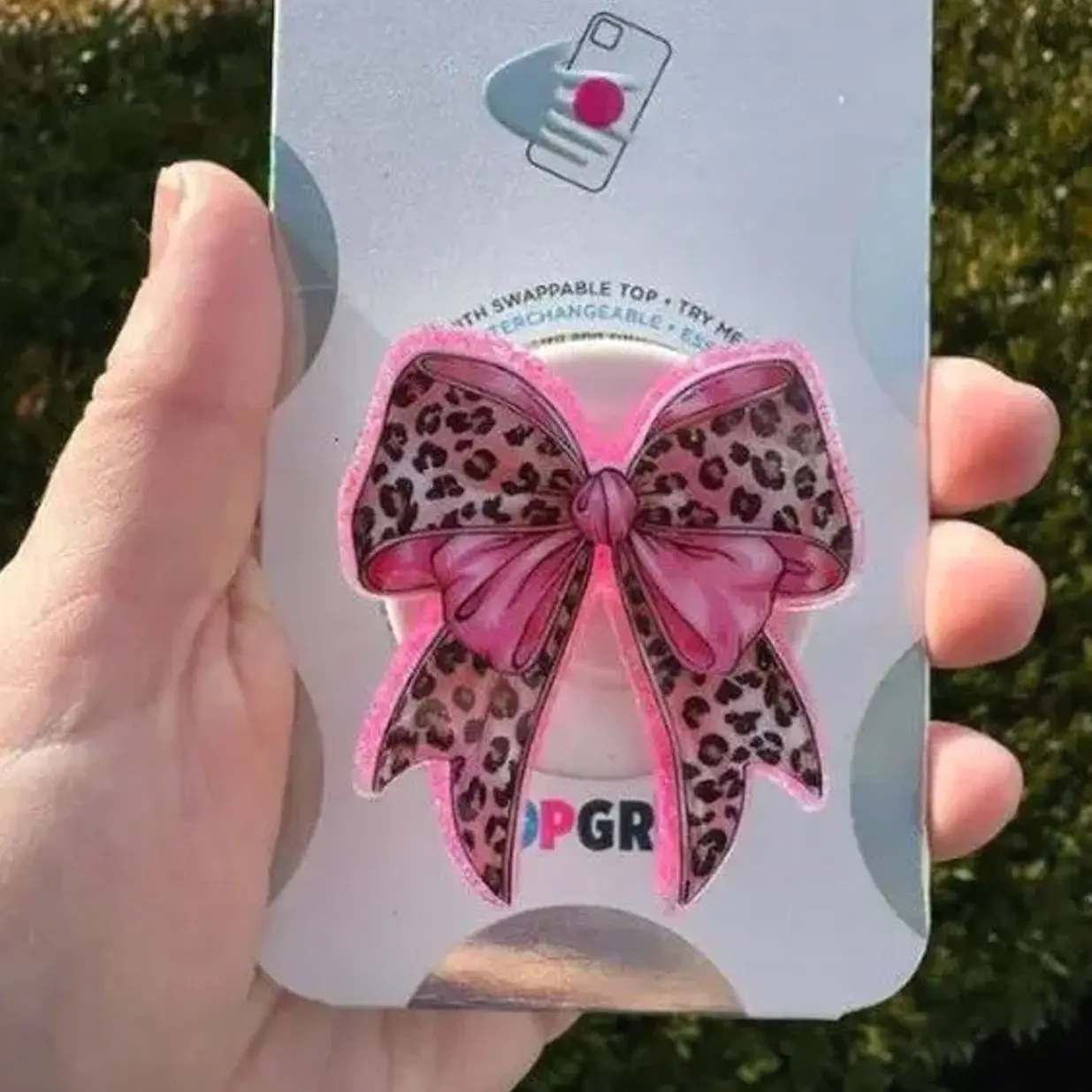 Bow , Valentine Gift, Cell Phone Stand, Expanding Magnetic Phone Grip Holder, Gift For Her mount