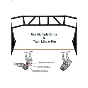 Fitness equipment  47 Pull Up A Steel Wall With Multiple Handles For Momentum Training