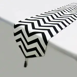 Striped Table Runner – Black & White