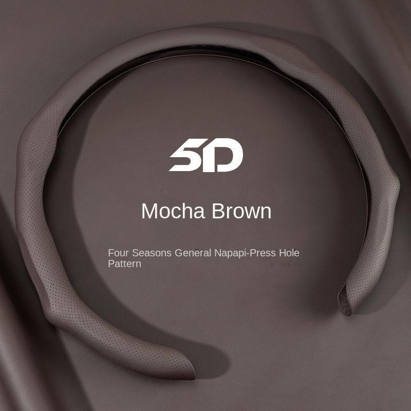 2026 New Red Leather Steering Wheel Cover – Ultra-Thin, Breathable & Anti-Slip, All-Season Sporty Design for Enhanced Grip & Driving Comfort