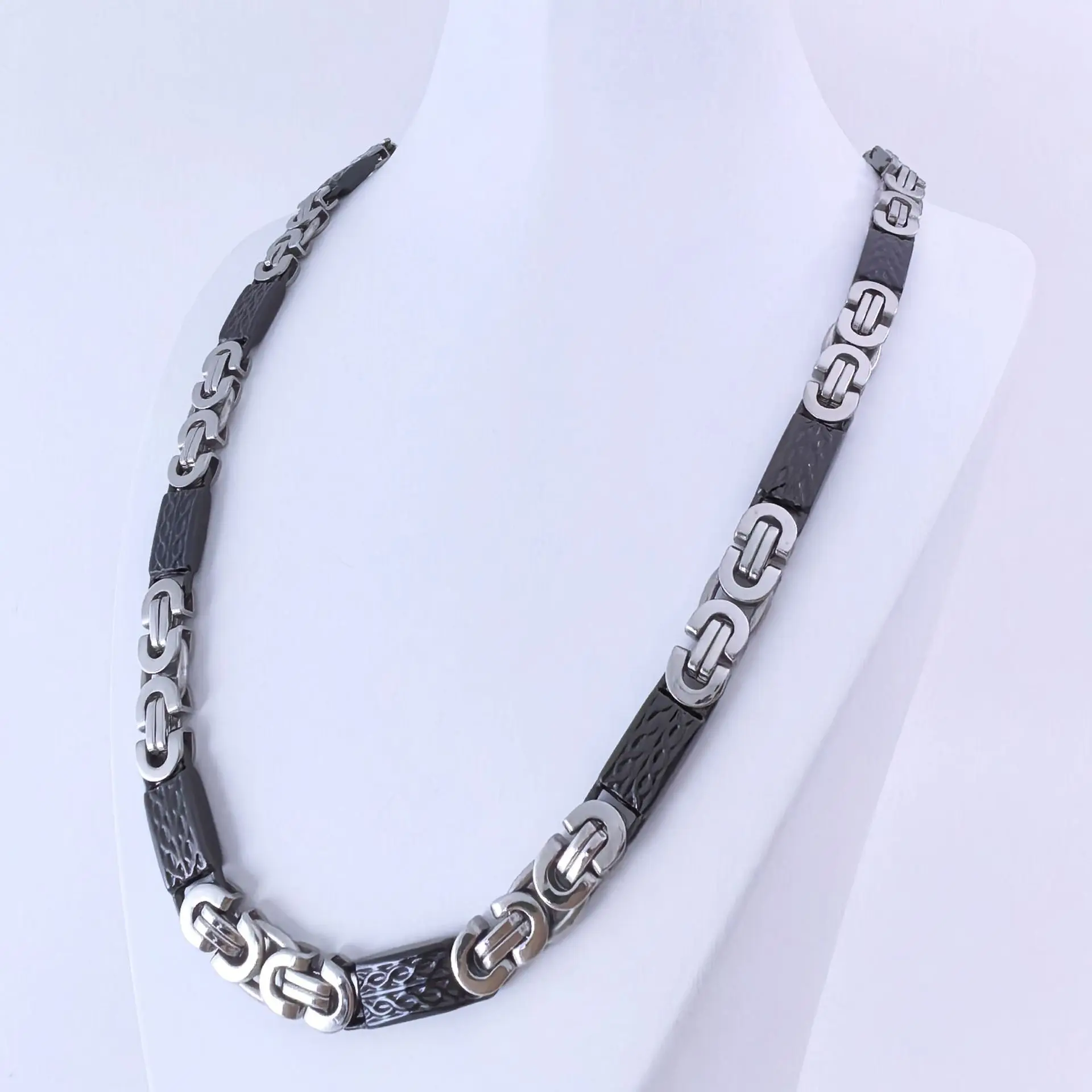 Steel black necklace 8mm * 55cm