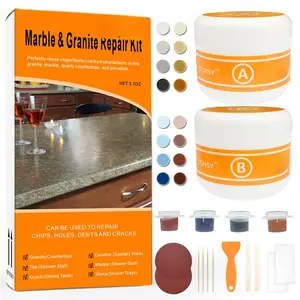 Granite and Quartz Countertop Chip Filler Repair Kit Tile & Fiberglass Porcelain Repair Kit,Marble Tub Repair Kit 3.7 OZ Cracks Ceramic Corian Bathtub Sink Toilet  Holes Scratchs