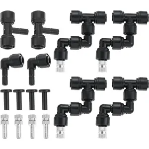 4 Pack 1/4'' 360° Adjustable Reptile Misting Nozzles, Fine Mist Cooling Fogger Nozzles for Reptile Terrarium Tank, Full Water Coverage, Garden Patio Greenhouse