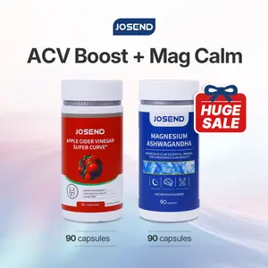 JOSEND ACV Boost + Mag Calm Duo | 24-Hour Wellness Duo | AM & PM Daily Support Kit | ACV & Magnesium Capsules with Ashwagandha, Turmeric & Vitamin D3 | Non-GMO & Sugar-Free | 2-Bottle System