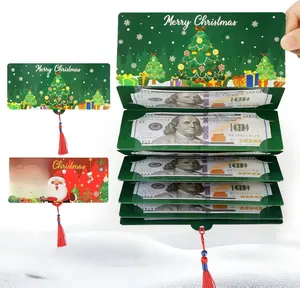 2Pc Christmas Money Holder or Gift Card Holder with 10 Slots Surprise Christmas Xmas Gift Card Holder, for Cash Checks or Gift Cards Supplies (Red and Green) One-Year Bible Study Journal