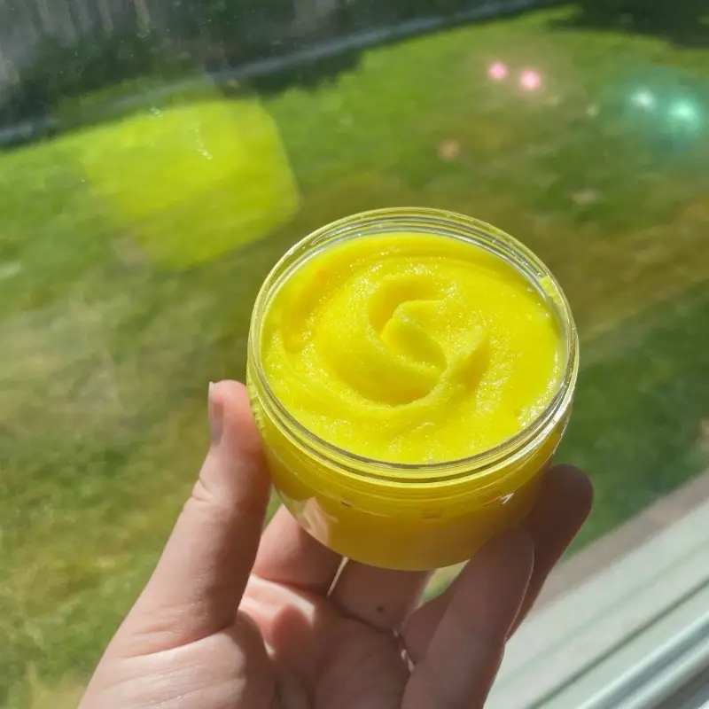 Dole Whip Jelly Slime - Bright Yellow Pineapple Scented Textured Slime for Summer Fun & Delightful Sensory Experience