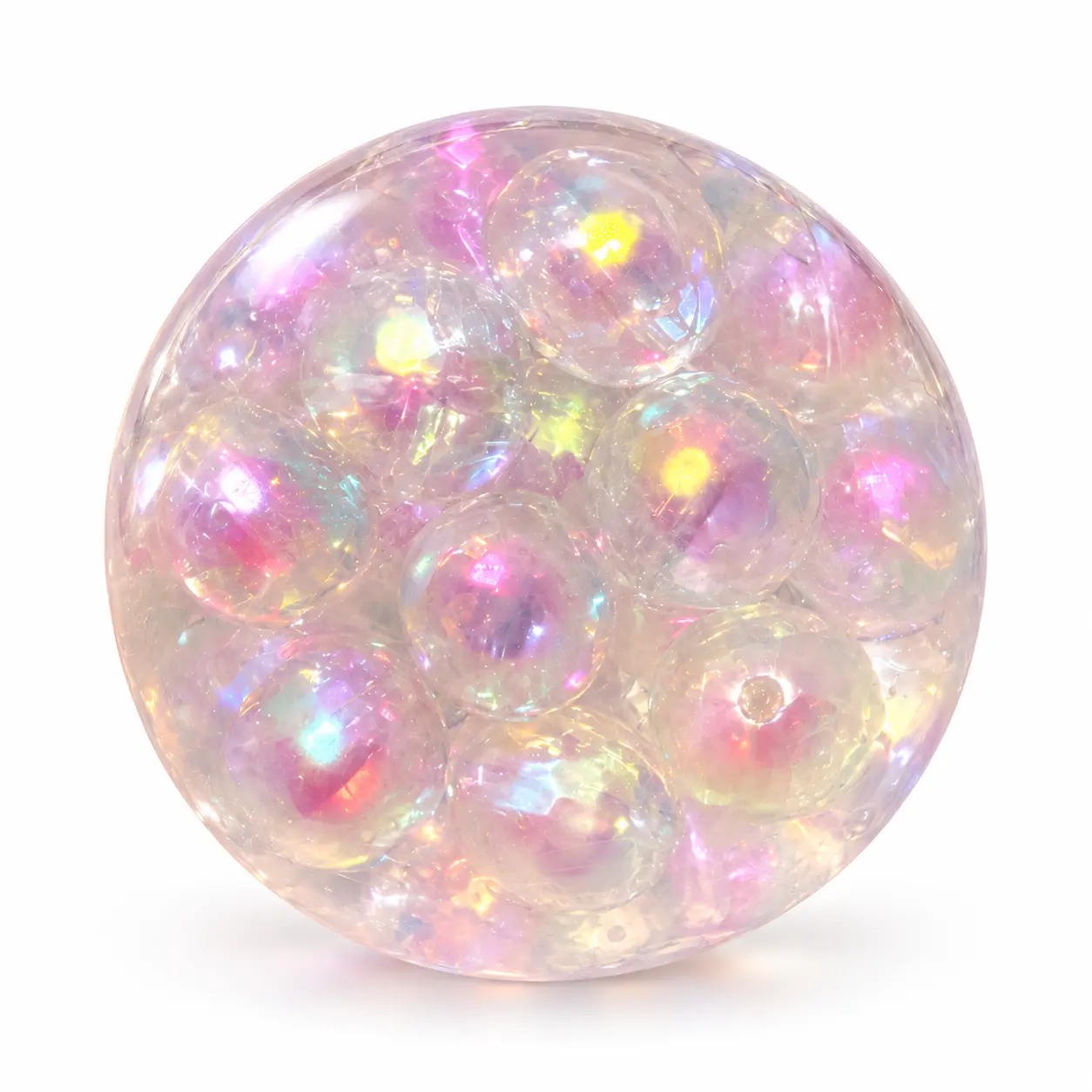Dream Bubble Ball Squishy - Squilo Non-Rebound Moldable Stress Ball Fidget, Colorful Beads Transparent Design Decompression Stress Ball Sensory Fidget Toys for Stress Relief Soft & Fun Squish Ball