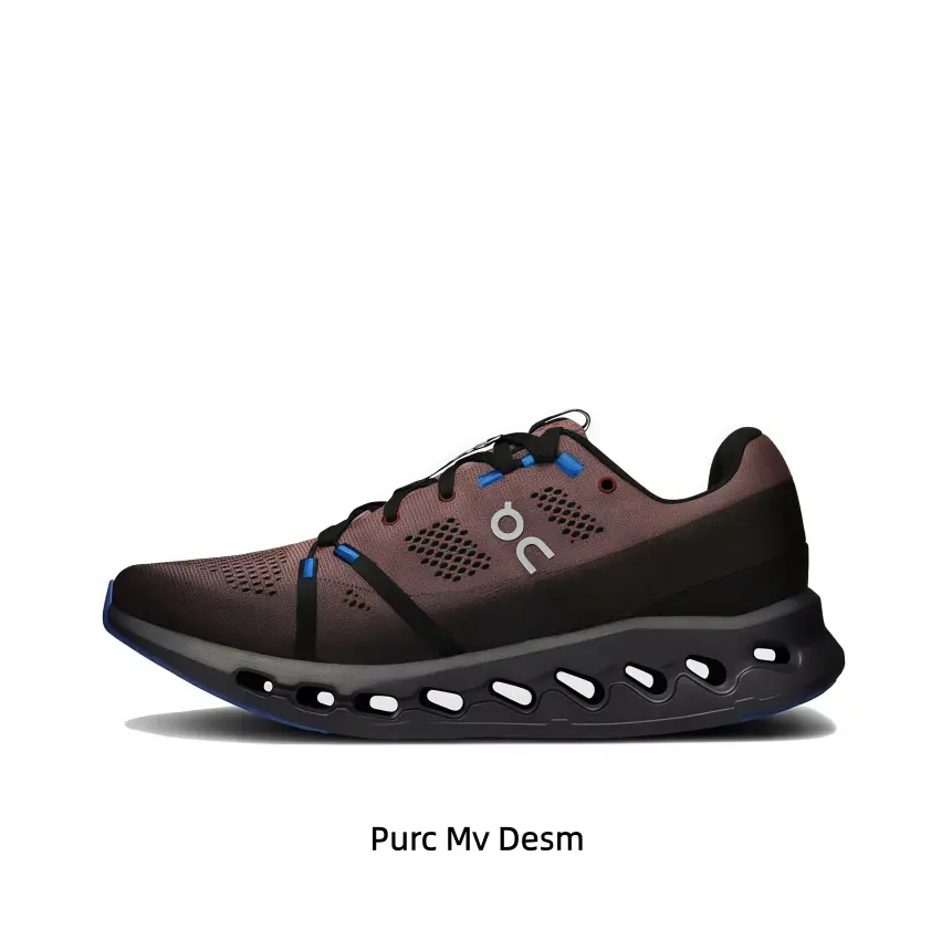 Sleek Retro Dark Brown Chunky Multi Teardrop Hollow Cut Out Sole Street Style Sneakers Air Permeable Perforated Fabric Upper Shock Absorbing Comfort Sport Trainers Scratch Resistant Stain-Proof Daily Footwear For Gym Exercise