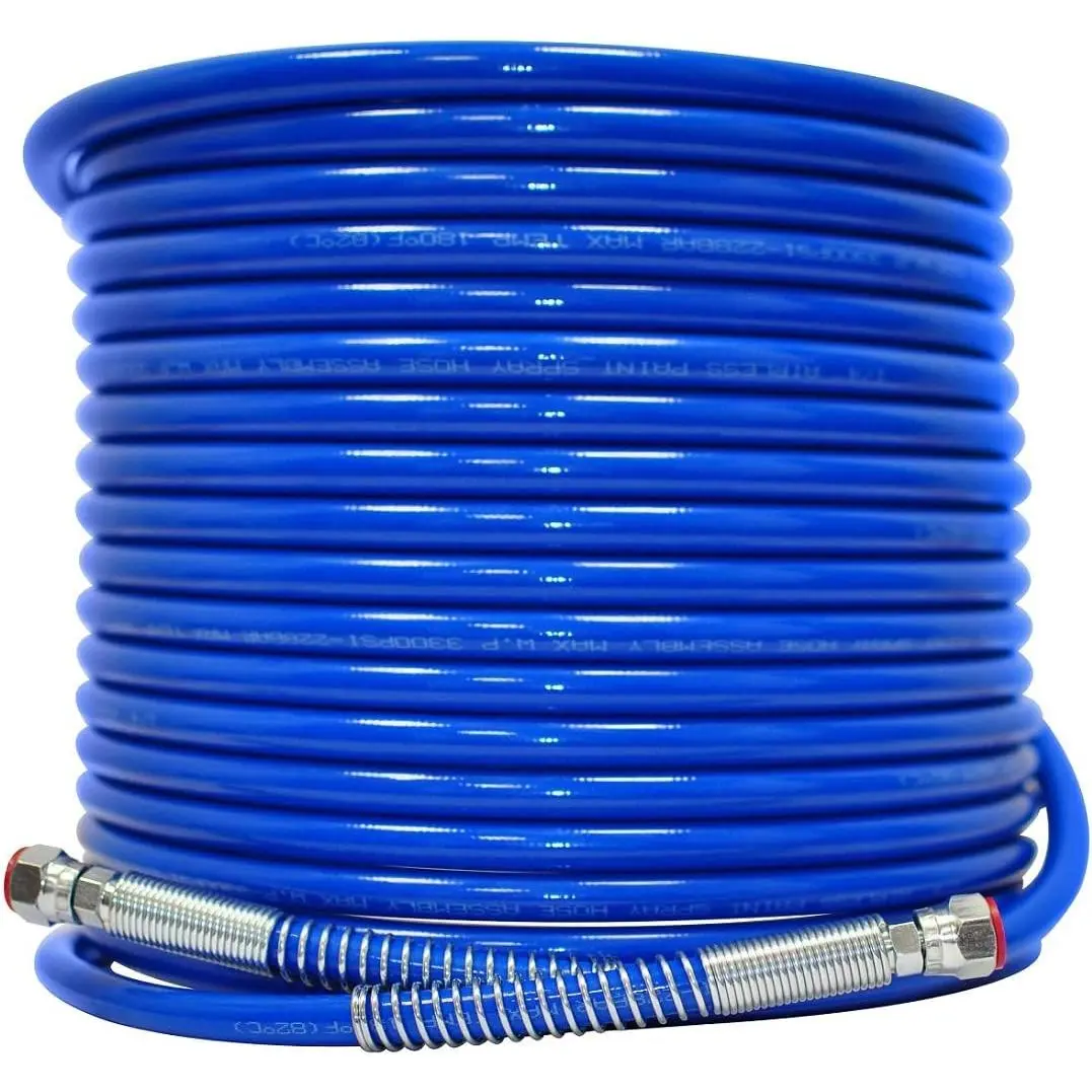 High-Pressure Airless Paint Sprayer Hose, 50 ft x 1/4 in Universal Flexible Fiber Tube, 3300 PSI Power Tool Accessory for Painting Projects