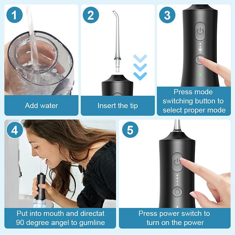 Operan Dental Water Flosser with 4 Modes Oral Cleaning and Nozzle Rechargeable Portable Cordless Oral Irrigator for Home and Travel, Electric Tooth Cleaner Kits,  Traditional Cleanser#TikTokShopBlackFriday