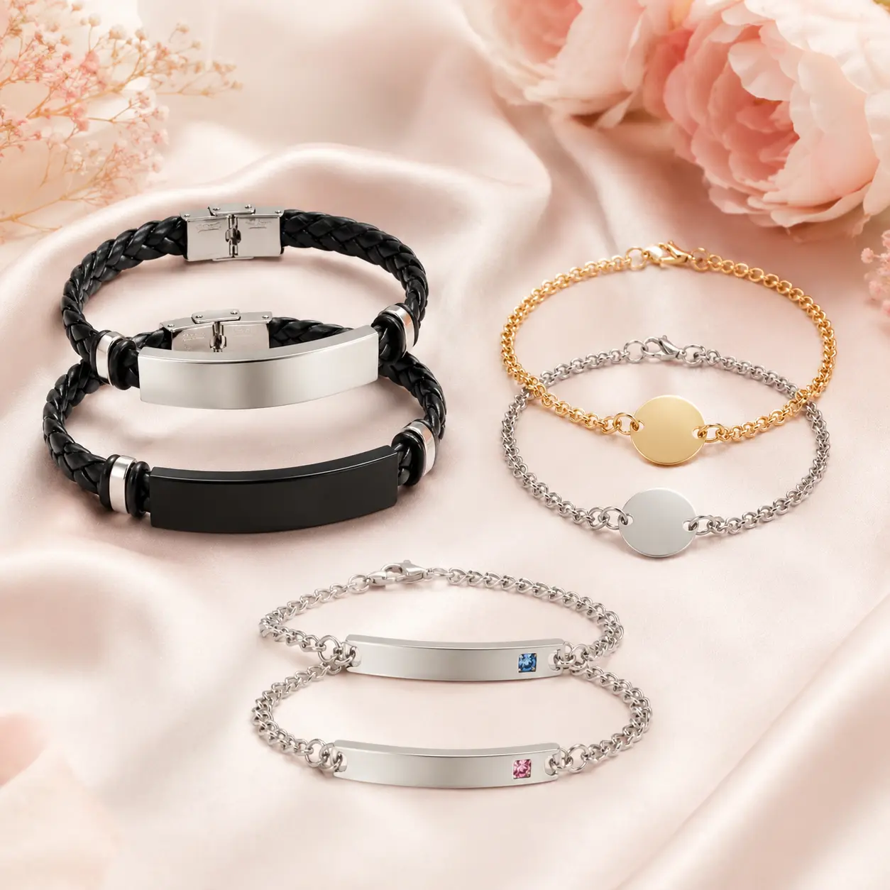 Customizable Laser Engraved Bangle Bracelet, Choose Your Style, Ideal for Gifts