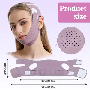 Summer V Line Face Lifting Strap Neck Lift Jaw Tightening Exerciser Adjustable Breathable Material for Women's Facial Contours