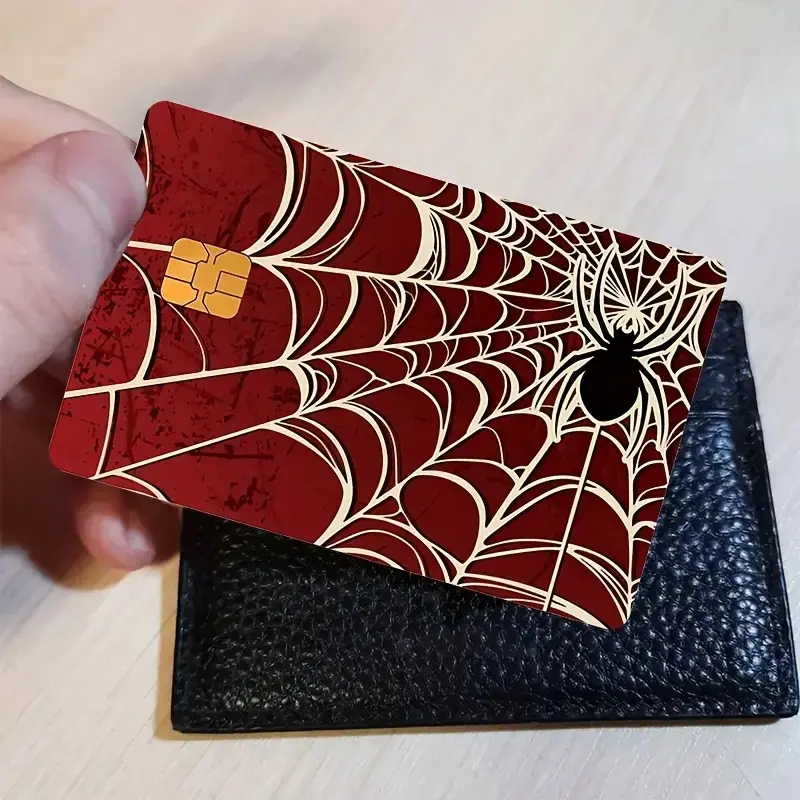 Spider Web Credit Card Sticker, Dark Hero Aesthetic, Spider Symbol Debit Card Skin, Man Bank Card Decal, Waterproof Vinyl Sticker Cover