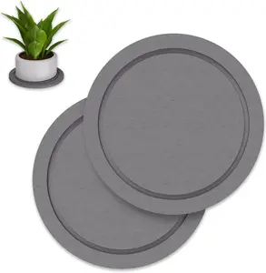 Plant Saucer for Indoors, 2 Pack 6 Inch, Instantly Dry Diatomaceous Earth Plant Trays, Stone Plant Pot Saucers Drip & Drainage Tray, Gray