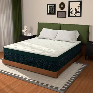 Galaxy Hybrid Mattress 12"/14" Queen | Snow-White Top & Forest Green Starry Side | Cooling Gel Memory Foam + Pocket Springs | Medium Firm, Motion Isolation | Reinforced Edge | CertiPUR-US | Bed-in-a-Box