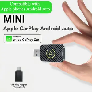 Mini Wireless Apple CarPlay Adapter, for both Apple and Android, 2 in 1, small wireless carplay adapter, converts wired to wireless, suitable for factory wired CarPlay cars from 2016 onwards, plug and play