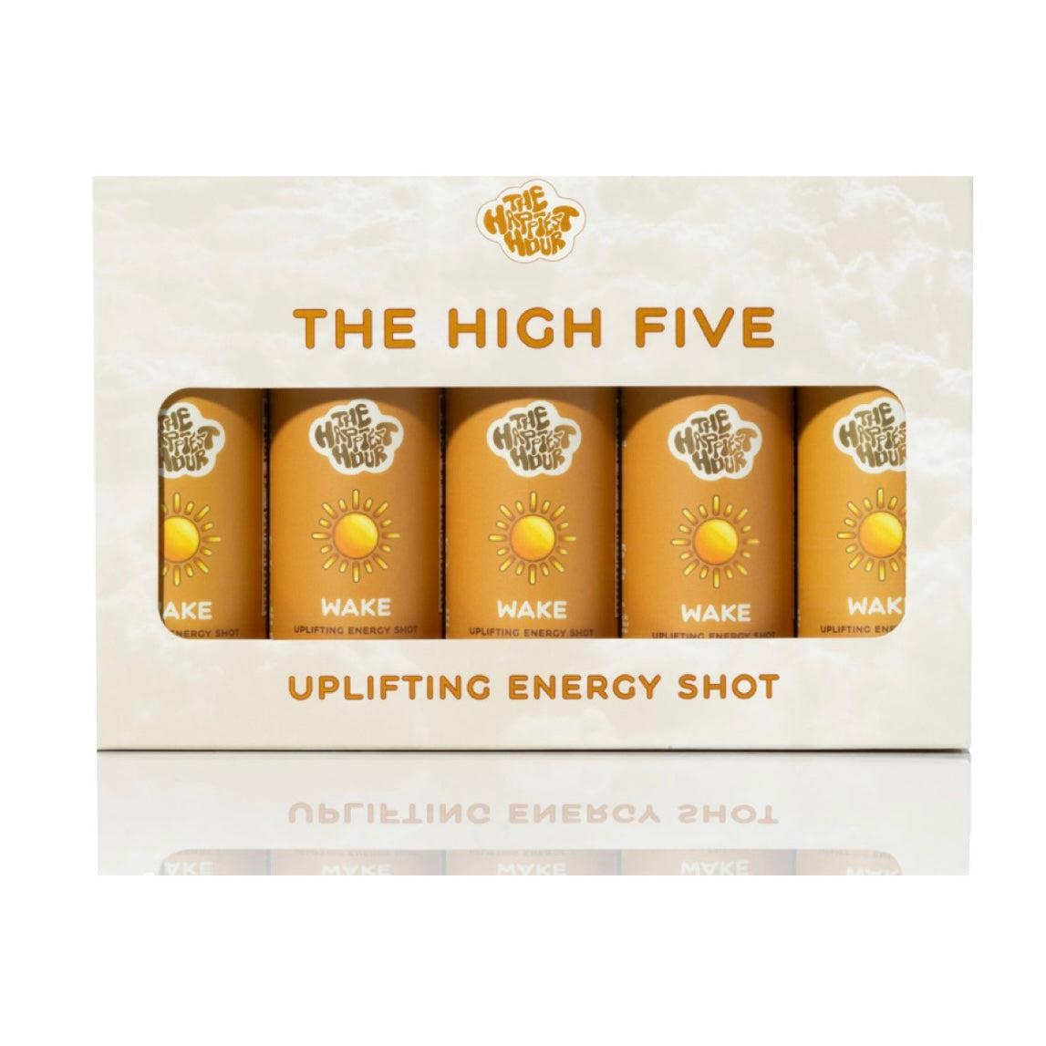 WAKE - 5 Pack - 100mg Caffeine Wellness Vitamins Supplement Health Shots with Uplifting Terpene Blend for Focus & Jitter