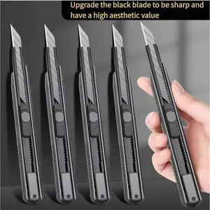 KoPicks 11pcs High Carbon Steel Art Knife Set with Upgraded Black Shine - Includes Replaceable Blades, Automatic Locking Feature - Ideal for Handmade Paper Cuttings & Wallpaper Crafts - Perfect Christmas & Halloween Gift