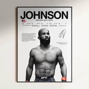 Demetrious Johnson Poster, UFC Wall Print, MMA Digital , Fighter Poster, Gym Poster, UFC Fan Room Decor, Gift for Him, Poster Gift - Unframed